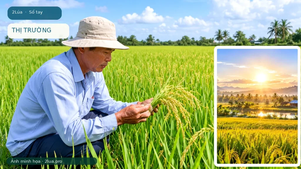 Ảnh minh họa cho bài Giá lúa tại ruộng và giá gạo bán ra khác nhau thế nào?